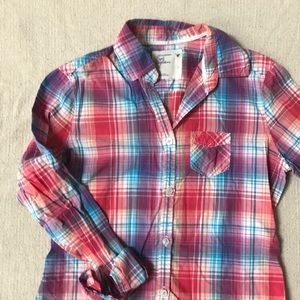 ✨3/$15✨ American Eagle Plaid Button-Down Size 0